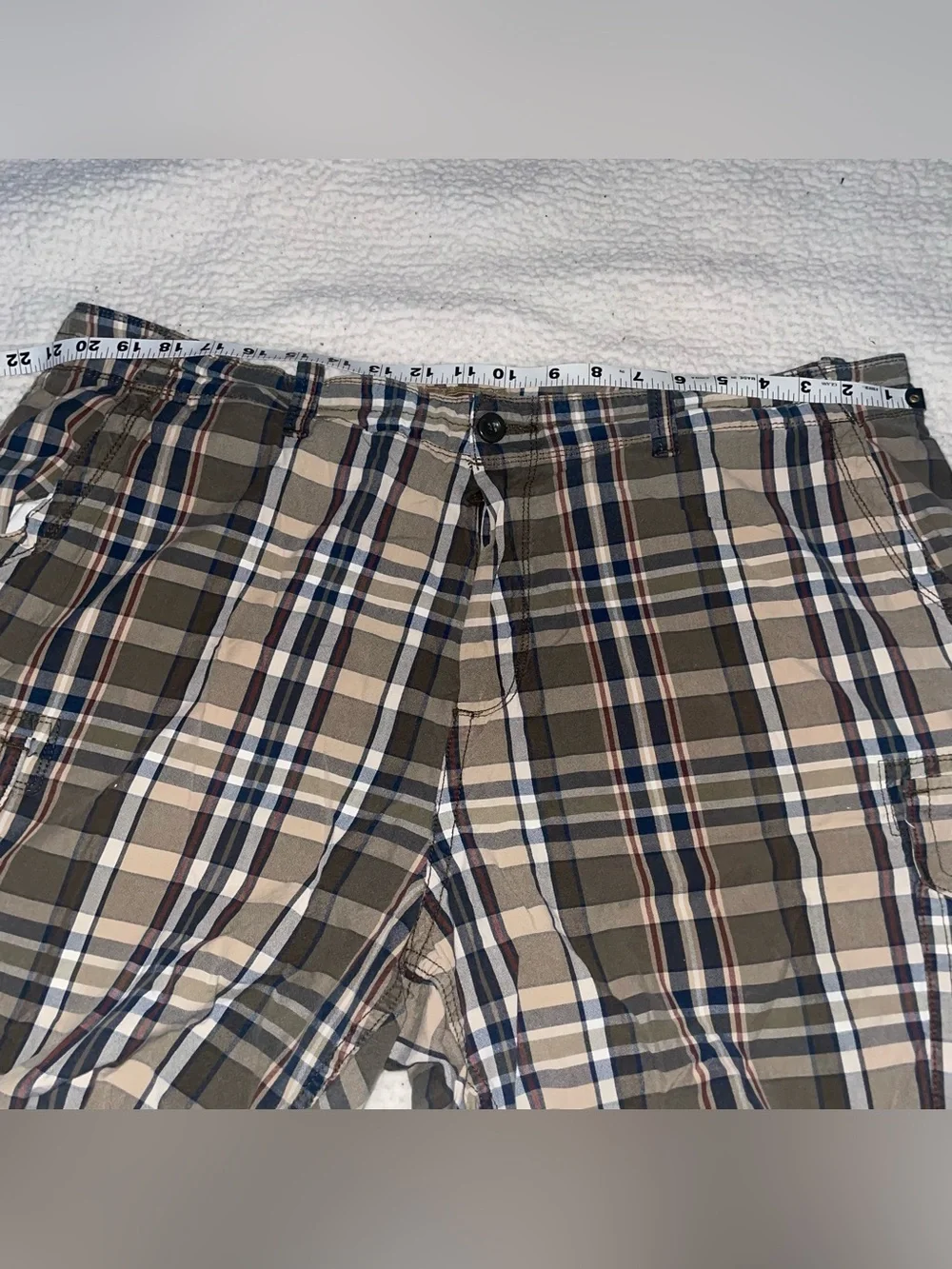 Men's The Foundry Supply Co. Brown Plaid Cargo Shorts 44W
